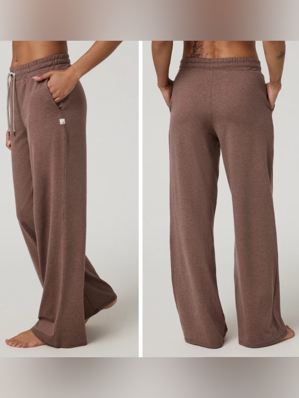 Vuori Halo Essential Wideleg Pant in Sable Heather Size Small